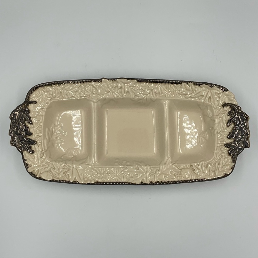 Ceramic Fall Relish Divided Serving Dish